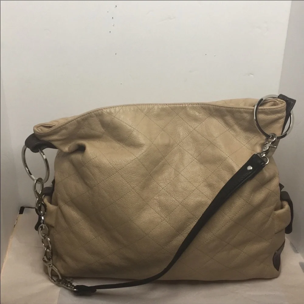 My Flat in London Leather Quilted Hobo Bag